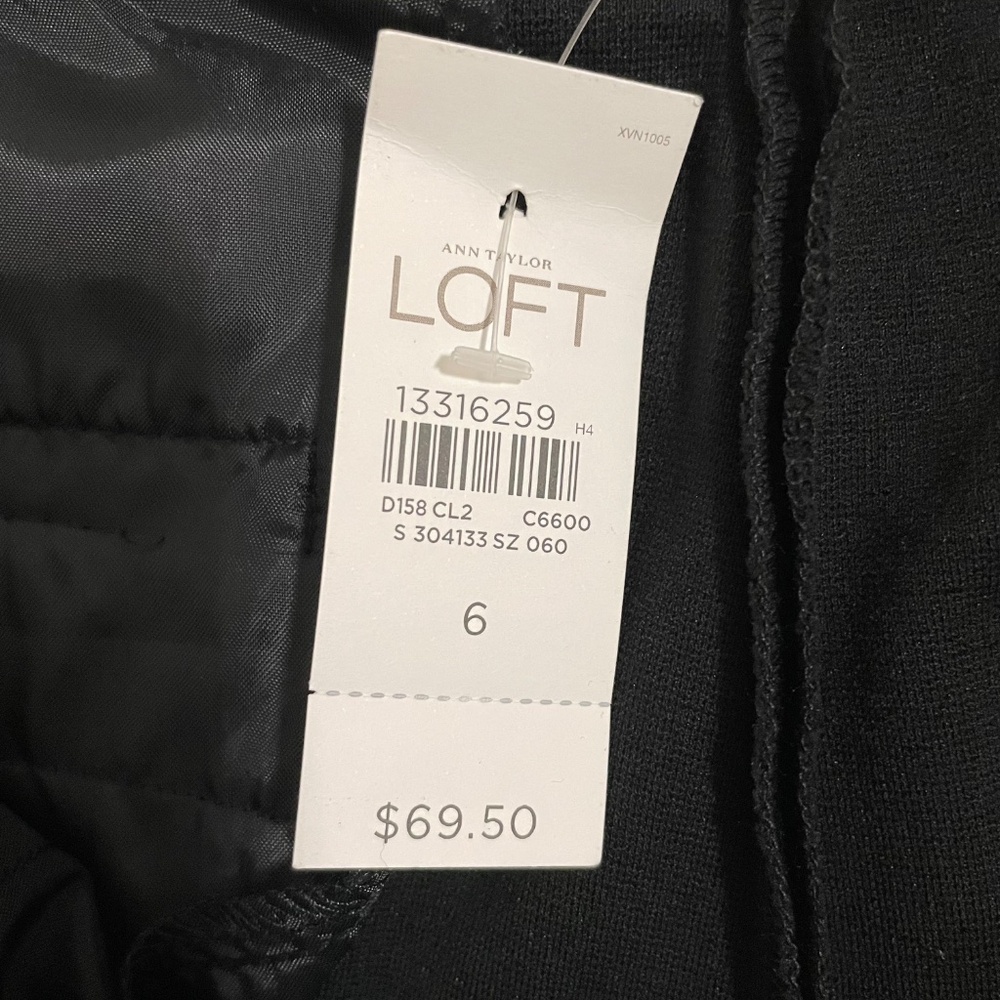 LOFT Black Marisa Pants 6 Straight Leg Careerwear Office Business Casual Classic - Picture 8 of 8